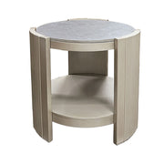 Kasa - End Table - Sintered Stone & Champagne - R&R Furniture Gallery (Fountain Valley, CA)