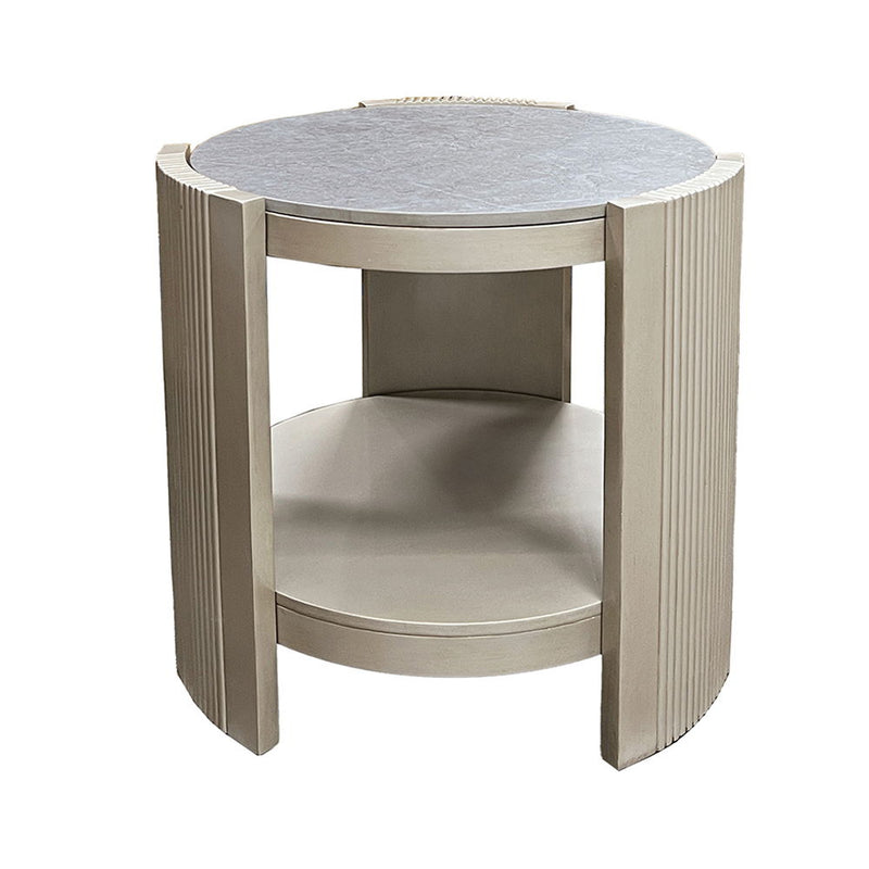 Kasa - End Table - Sintered Stone & Champagne - R&R Furniture Gallery (Fountain Valley, CA)