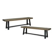 Noble House Cloud outdoor bench with acacia wood frame and slat panel design, perfect for garden or patio seating.