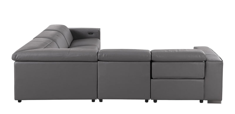 1208 - Leather Reclining Set (Sofa & Loveseat With Four Power Recliners)