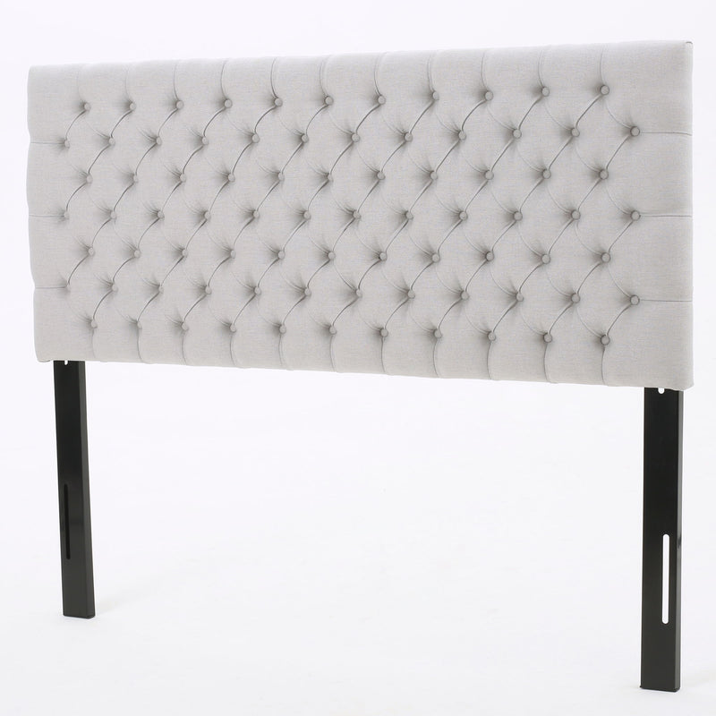 Queen Size Headboard With Button Tufting - Light Gray - R&R Furniture Gallery (Fountain Valley, CA)