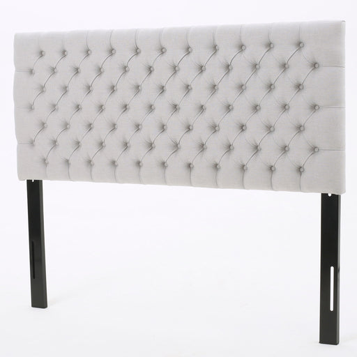 Queen Size Headboard With Button Tufting - Light Gray - R&R Furniture Gallery (Fountain Valley, CA)
