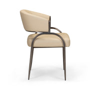 Tatum - Performance Vegan Leather Dining Chair - Taupe - R&R Furniture Gallery (Fountain Valley, CA)