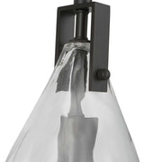 Uttermost Campester 1 Light Watered Glass Mini Pendant in Pearl Silver hanging light fixture with a sleek, modern design.