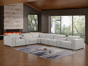 1208 - 8 Piece L Shaped Leather Sectional With 4 Power Recliners & Power Headrests - R&R Furniture Gallery (Fountain Valley, CA)