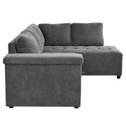 L Shaped Couch With Pull Out Bed And Storage Sectional Sleeper Sofa With Hidden Storage, Wide Armrest With Storage, For Living Room, Apartment, Bedroom, Office - R&R Furniture Gallery (Fountain Valley, CA)