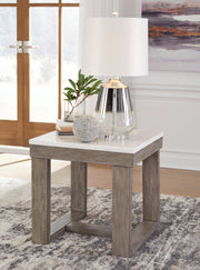Loyaska - Square End Table - Brown / Ivory - R&R Furniture Gallery (Fountain Valley, CA)