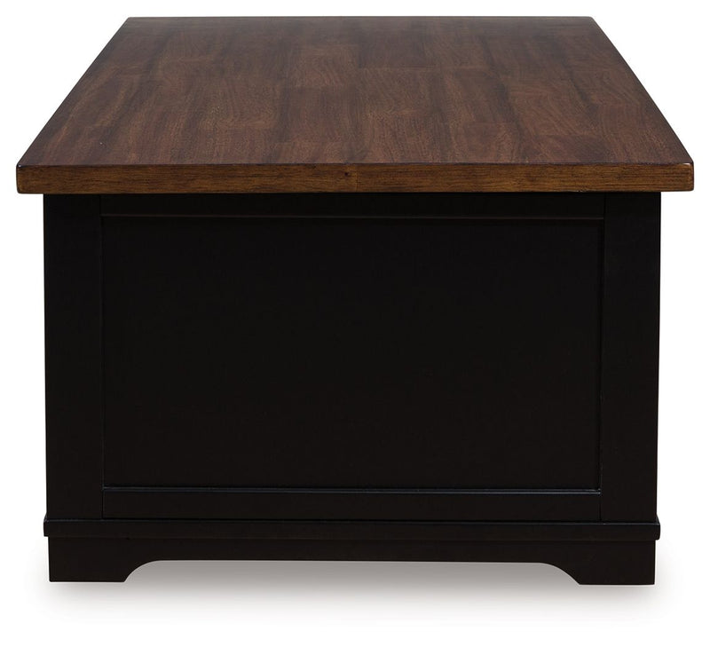 Wildenauer - Lift Top Cocktail Table - Brown / Black - R&R Furniture Gallery (Fountain Valley, CA)