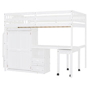 Loft Bed With Stairs, Bookshelf, Drawers, Desk & Wardrobe, Space Saving Multifunctional Furniture - R&R Furniture Gallery (Fountain Valley, CA)
