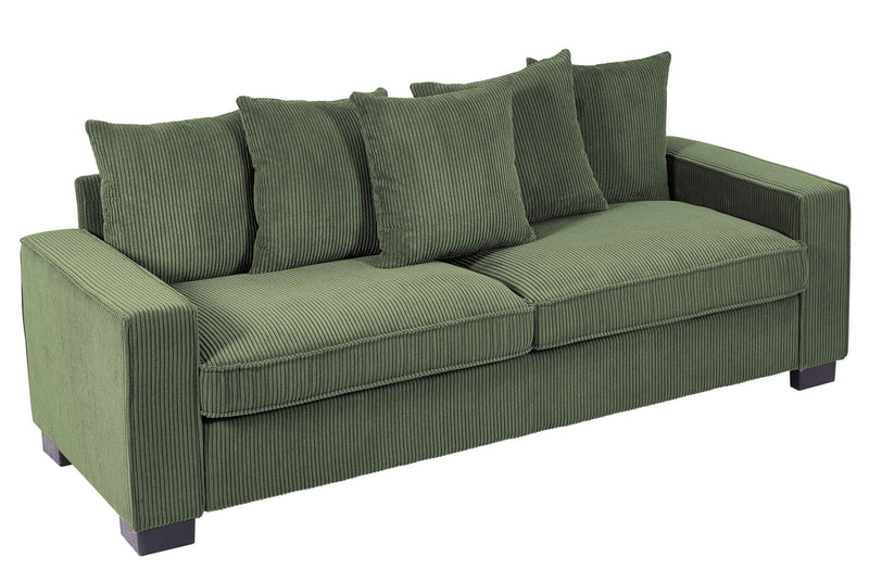 Luxe Sofa With 5 Matching Toss Pillows, Sleek Design, Spacious And Comfortable 3 Seater Couch - R&R Furniture Gallery (Fountain Valley, CA)