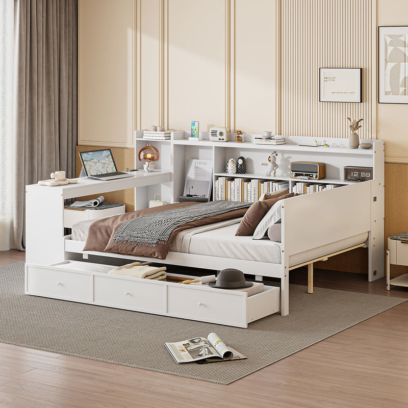 Daybed With 3 Drawers USB Ports And Desk - R&R Furniture Gallery (Fountain Valley, CA)