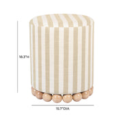 Dex - Striped Linen Ottoman - R&R Furniture Gallery (Fountain Valley, CA)