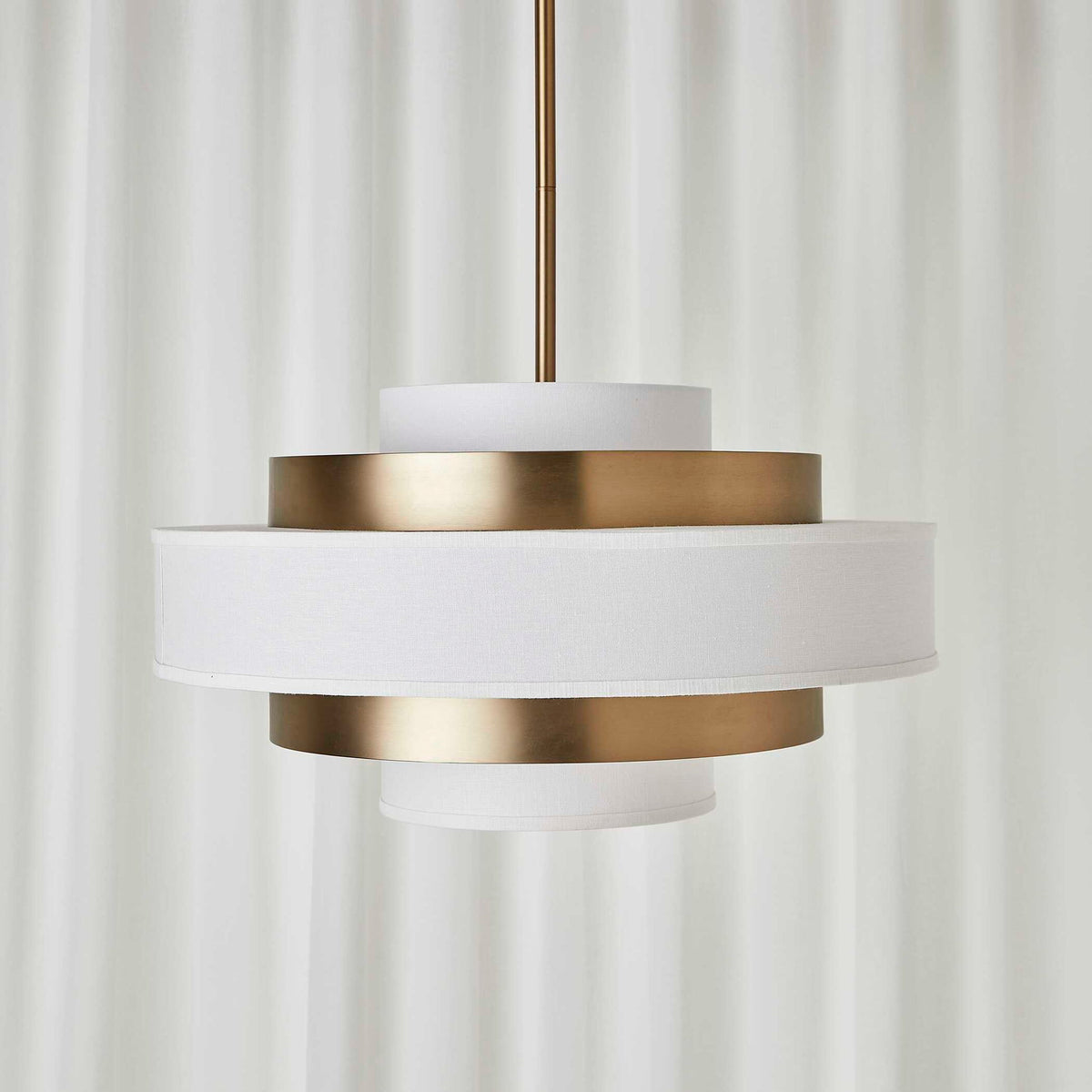 Radio City - 6 Light Pendant - Brass / White