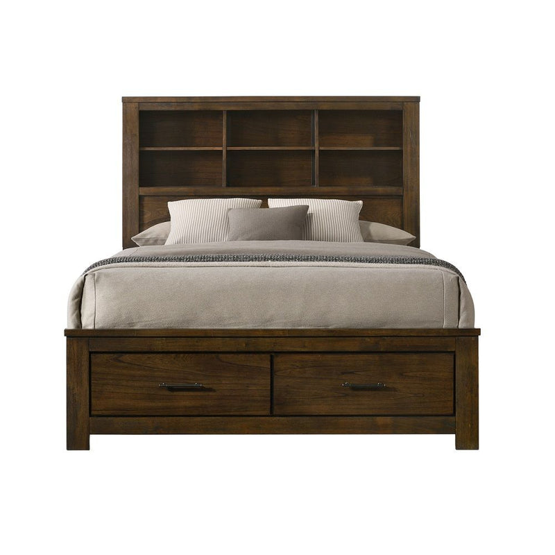 Merrilee II - Queen Bed With Storage - Oak