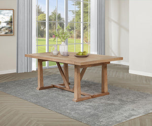 Middleton 106-inch Extension Leaf Dining Table Natural Brown