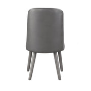 Waylon - Side Chair (Set of 2) - Gray Synthetic Leather & Gray Oak - R&R Furniture Gallery (Fountain Valley, CA)