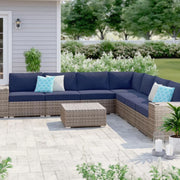 Stylish Rattan Wicker Person Seating Group With Premium Sunbrella Cushions Perfect For Outdoor Entertaining - R&R Furniture Gallery (Fountain Valley, CA)