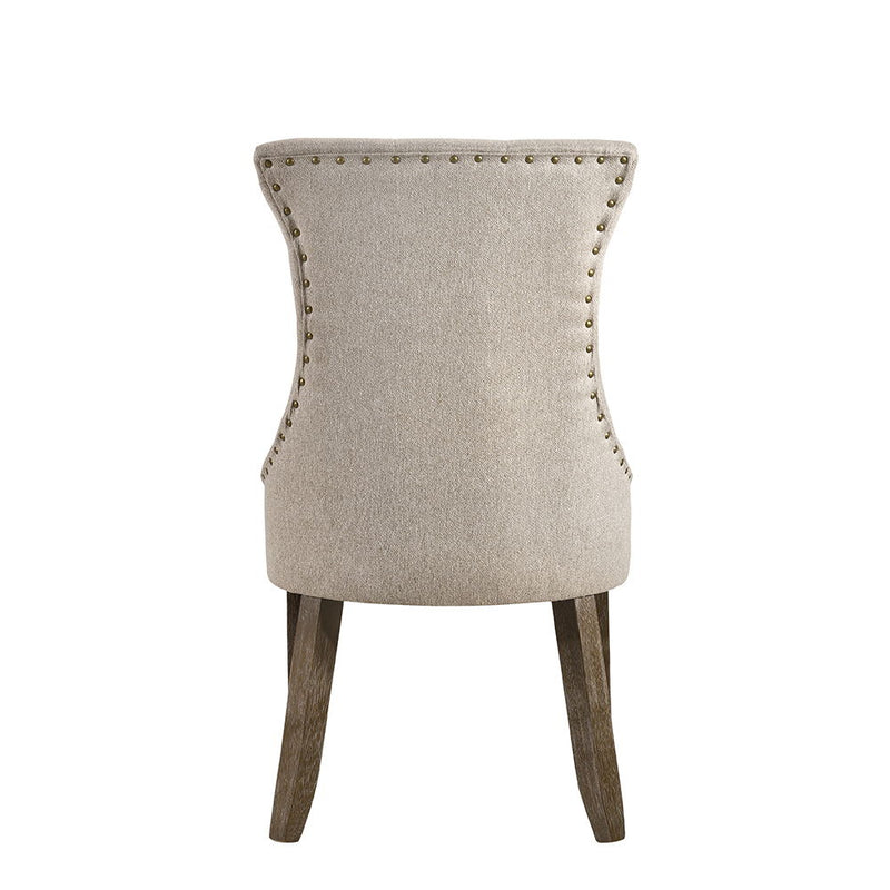 Gabrian - Side Chair (Set of 2) - Two-Tone Beige Fabric & Reclaimed Gray - R&R Furniture Gallery (Fountain Valley, CA)
