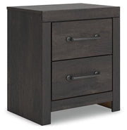 Hollivern - Two Drawer Night Stand - Dark Gray - R&R Furniture Gallery (Fountain Valley, CA)