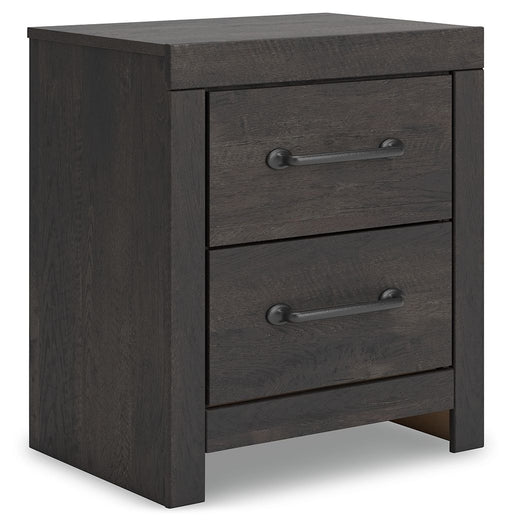 Hollivern - Two Drawer Night Stand - Dark Gray - R&R Furniture Gallery (Fountain Valley, CA)