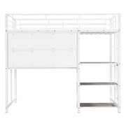Metal Loft Bed With Desk, 3 Shelves And Ladder - R&R Furniture Gallery (Fountain Valley, CA)