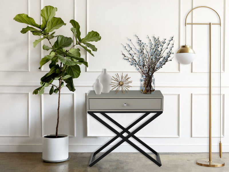 Koda - End Side Table Nightstand, Drawer And Cross Base - R&R Furniture Gallery (Fountain Valley, CA)