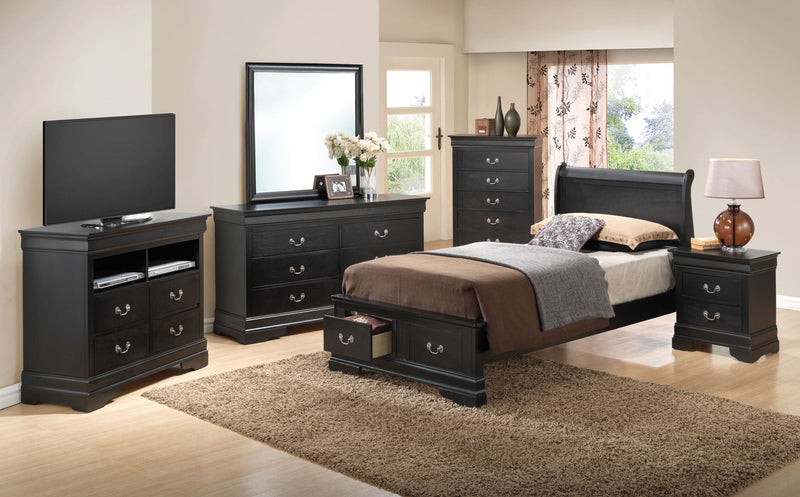 Upholstered Panel Sleigh Bed Design - R&R Furniture Gallery (Fountain Valley, CA)