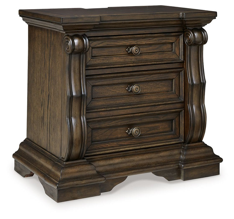 Maylee - Three Drawer Night Stand - Dark Brown - R&R Furniture Gallery (Fountain Valley, CA)