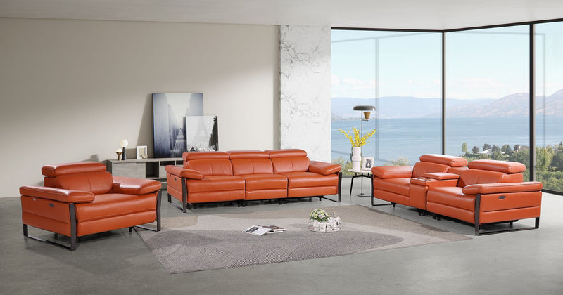 1246 - Modular Power Triple Reclining Sofa, Console Loveseat, And Chair Set With Power Headrests - R&R Furniture Gallery (Fountain Valley, CA)