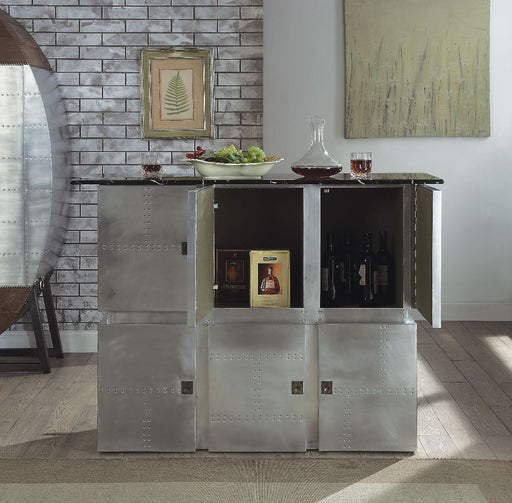 Brancaster - Bar Table With Marble Top - Marble Top & Aluminum - R&R Furniture Gallery (Fountain Valley, CA)