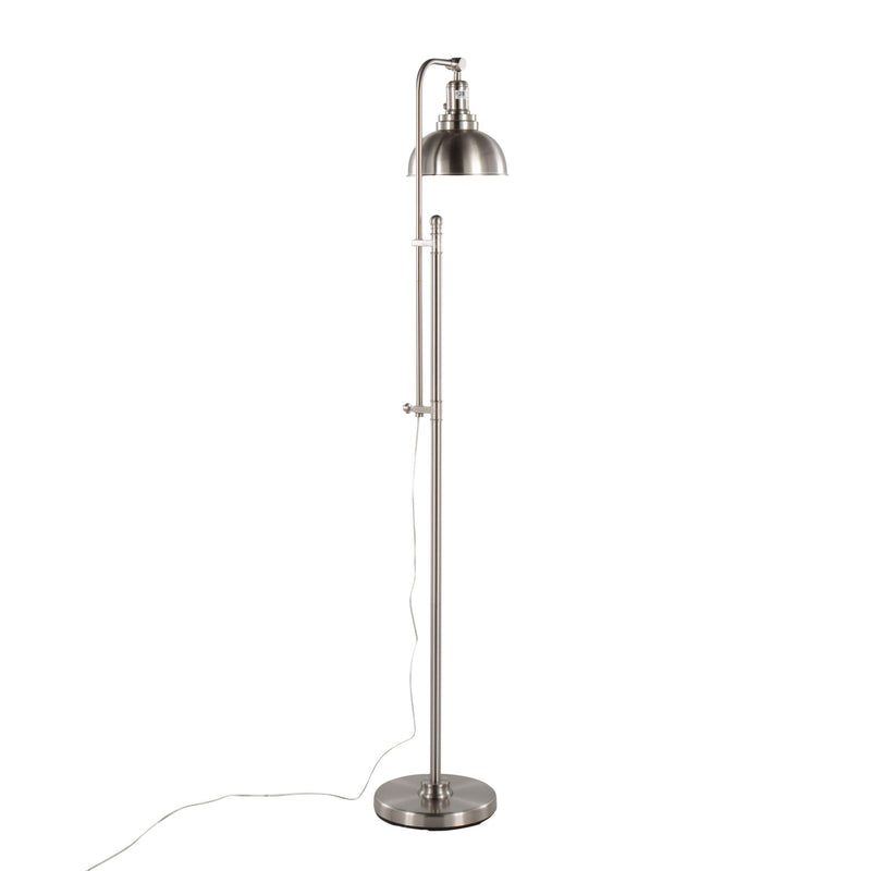 Lumi Source Emery contemporary metal floor lamp with sleek design and adjustable arm, ideal for modern living spaces.