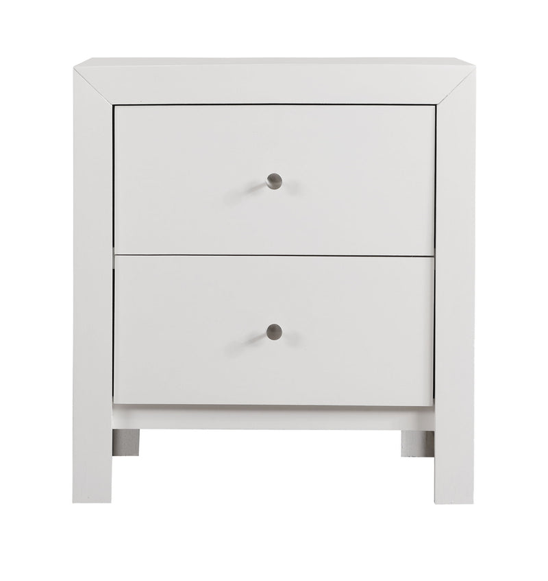 Glory Furniture accent nightstand with drawers, featuring a charming design and wooden finish, perfect for bedroom decor.