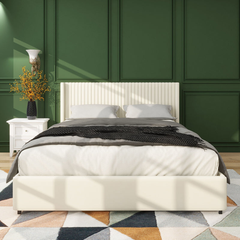 Anna - Upholstered Wingback Platform Bed With 4 Drawers Storage - R&R Furniture Gallery (Fountain Valley, CA)