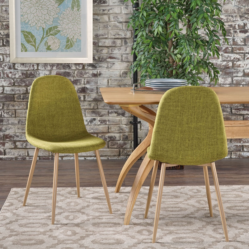 Modern Minimalist Fabric Dining Chair With Iron Legs - R&R Furniture Gallery (Fountain Valley, CA)