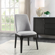 Madan - Side Chair (Set of 2) - Light Gray Linen & Gray Oak - R&R Furniture Gallery (Fountain Valley, CA)