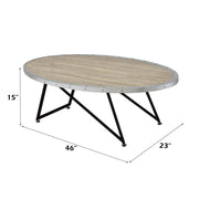 Allis - Coffee Table - Weathered Gray Oak & Metal - R&R Furniture Gallery (Fountain Valley, CA)