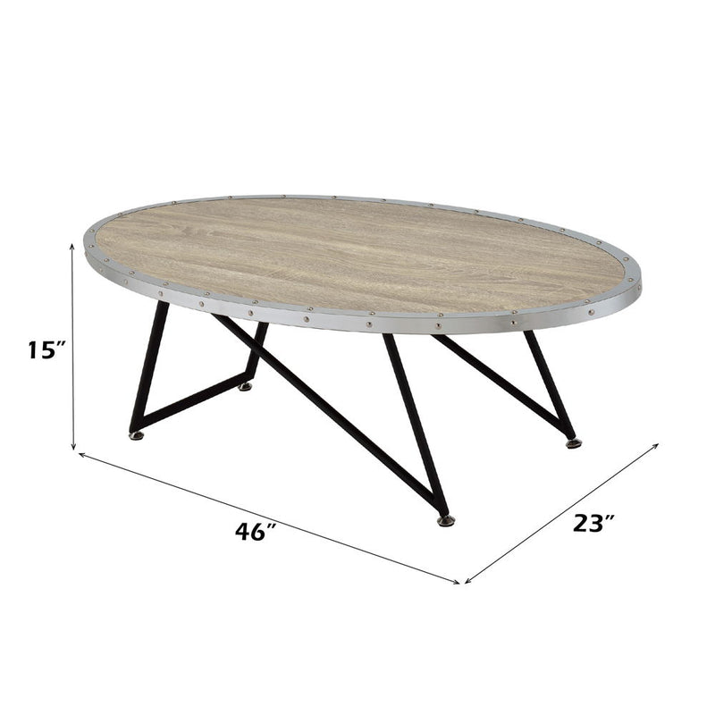 Allis - Coffee Table - Weathered Gray Oak & Metal - R&R Furniture Gallery (Fountain Valley, CA)