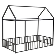 Metal Bed House Bed Frame With Fence - R&R Furniture Gallery (Fountain Valley, CA)