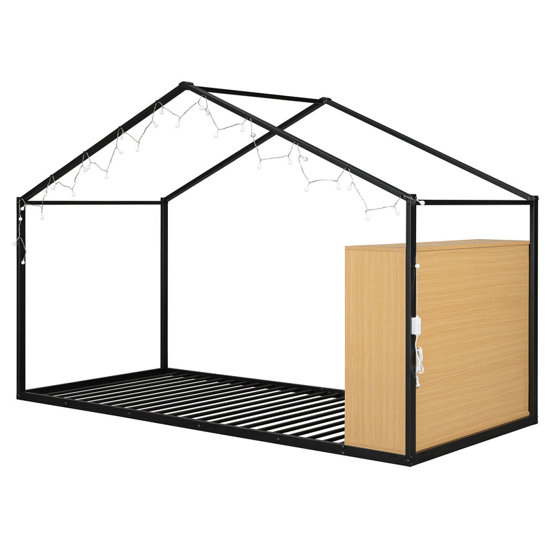 Bed House Frame With Shelves And Lights - R&R Furniture Gallery (Fountain Valley, CA)