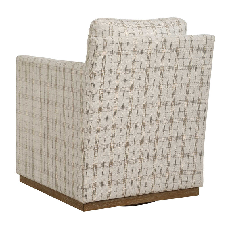 Basie - Casual Linen Swivel Chair - White
