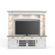 Americana Modern - TV Console with Hutch, Backpanel and LED Lights - R&R Furniture Gallery (Fountain Valley, CA)