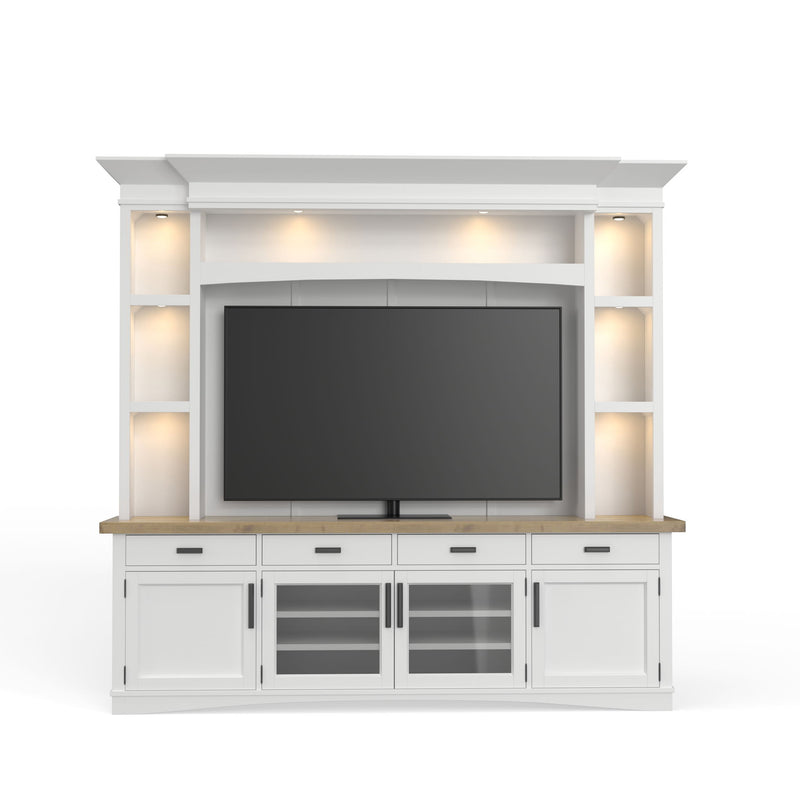 Americana Modern - TV Console with Hutch, Backpanel and LED Lights - R&R Furniture Gallery (Fountain Valley, CA)
