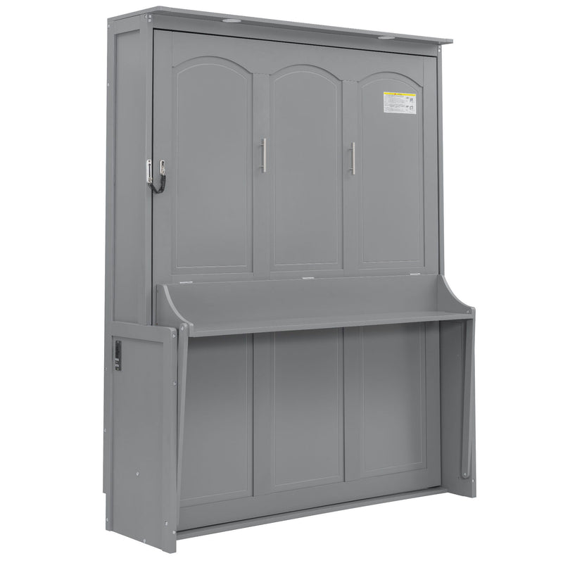 Murphy Bed With Desk, LED Lights & USB Charging Station - R&R Furniture Gallery (Fountain Valley, CA)