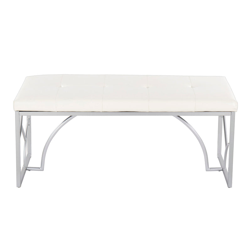 Lumi Source Constellation upholstered contemporary bench with sleek design and padded seating, ideal for modern home decor.