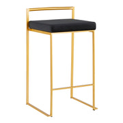 Pair of Lumi Source Fuji contemporary glam counter stools with sleek design and modern style, set of two.