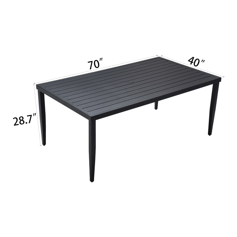 Life Outside outdoor patio dining table with tapered feet and umbrella hole, perfect for outdoor dining and gatherings