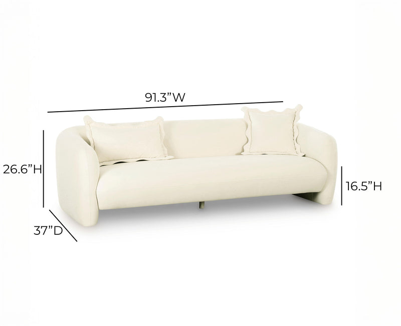Lou - Performance Velvet Sofa - Cream - R&R Furniture Gallery (Fountain Valley, CA)
