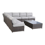 Comfortable Modern Patio Rattan Sectional Set With Cushions - R&R Furniture Gallery (Fountain Valley, CA)