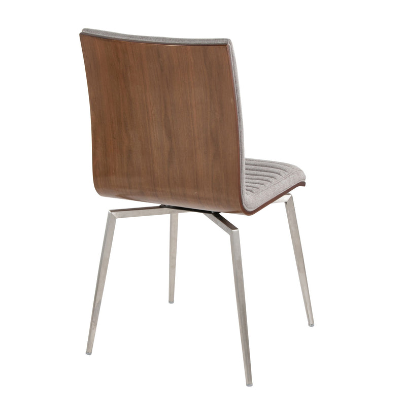 Pair of Lumi Source Mason contemporary dining chairs with swivel bases, set of 2, featuring modern design and comfortable seating.