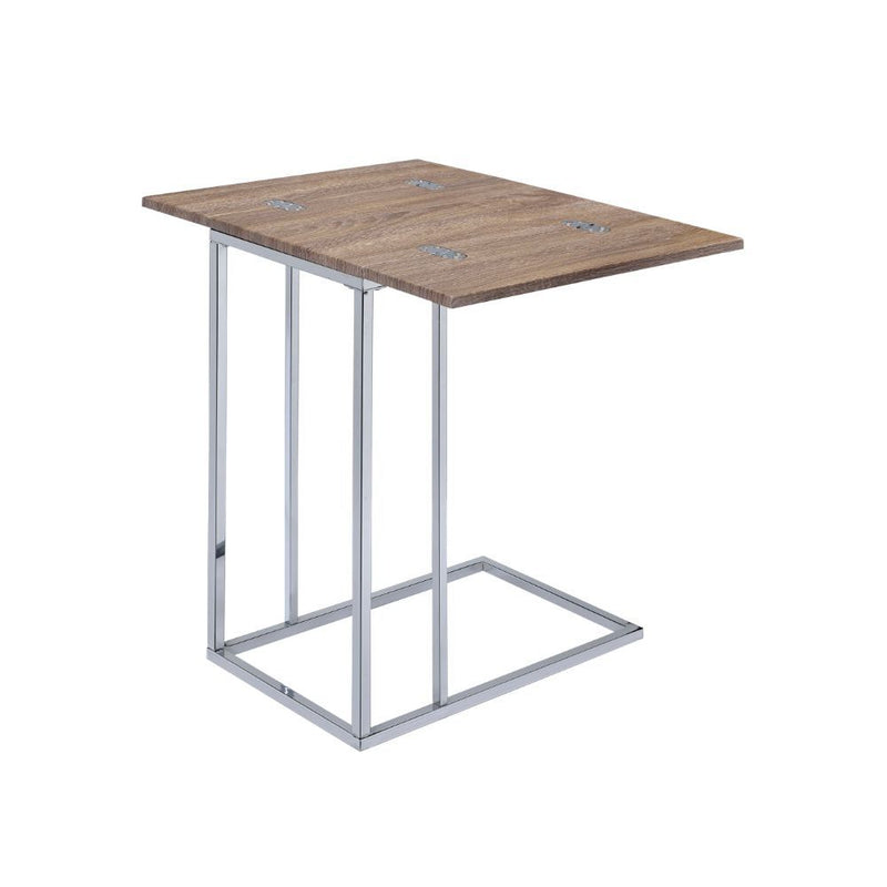 Danson - Accent Table - Weathered Oak & Chrome - R&R Furniture Gallery (Fountain Valley, CA)